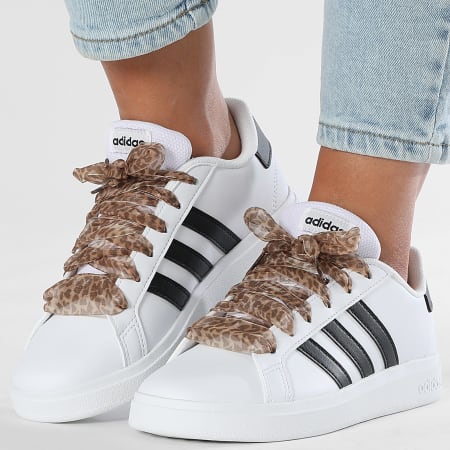 Adidas Sportswear - Baskets Femme Grand Court 2 GW6511 x SUPERLACED Lacets Léopard jaune